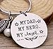 in Memory of Dad Keychain My Dad My Hero My Angel keychains for Loss of Father Sympathy Gifts Remembrance Gift