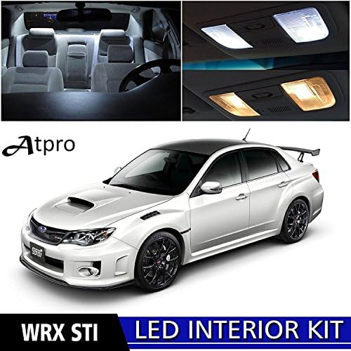 Atpro 2004-2017 Subaru WRX STI LED Interior Lights Accessories Replacement Package Kit (8 Pieces), WHITE