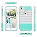 ULAK iPhone 7 Case, Colorful Series Slim Hybrid Dual Layer Scratch Resistant Hard Back Cover Shock Absorbent TPU Bumper Case for Apple iPhone 7 4.7 inch-Minimal Mint Stripes