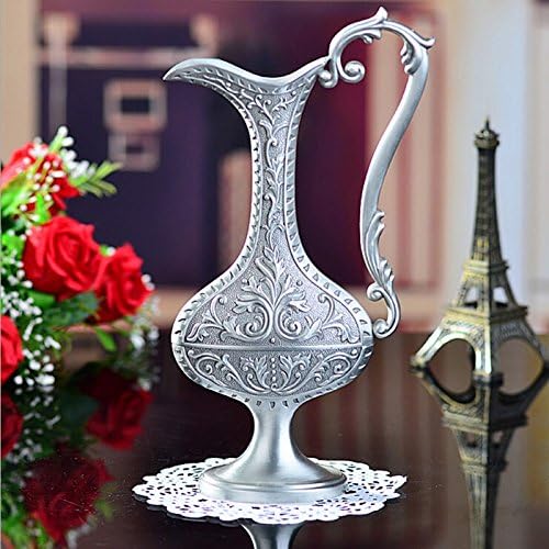 Pewter Plated With Handle Metal Flower Vase Finish Plant Creative Container Indoor Office Home Decoration
