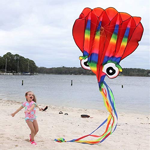 image for Cool Bank 2PCS Large Rainbow Octopus outdoor kite for kids and Adults 