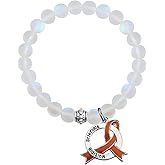 UJIMS Multiple Sclerosis Awareness Gift Orange Ribbon Bracelet ADHD Awareness Self Injury Jewelry for MS Warrior