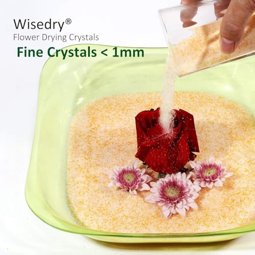 wisedry Silica Gel for Drying Flowers 5 lbs (2.2 kg), Fine Crystals < 1 mm, Silica Gel Flowers Drying with Indicator, Reusable Silica Gel