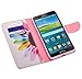 Galaxy Mega 6.3 Case, Samsung Galaxy Mega 6.3 Wallet Case, Wrist Strap Folio [Kickstand Feature] Pu Leather Wallet Case with ID&Credit Card Slot For Galaxy Mega 6.3, Pink Sun Flower