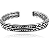 EENSYWEENSY Vintage Cuff Bracelet for Men Women, Stainless Steel Open Bangle Bracelets