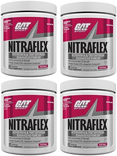 GAT Nitraflex Pre Workout 300gram,30Sx4 Packs (Fruit Punch)