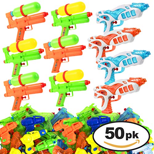 Narwhal Novelties Water Gun (50-Pack) Squirt Gun Assortment; Water Guns for Kids & Squirt Guns for Kids