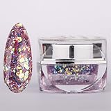 nail_world365 20ML 0.8OZ High Quality Soak Off UV Gel Shiny Colors Glitter Powder Nail Art Builder Gel 078