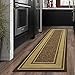 Ottomanson Ottohome Collection Contemporary Bordered Design Modern Hallway Runner Rug, 2'7" W x 9' 10"L, Chocolate primary