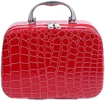 Women Cosmetic Cases Travel Handbags Pu Leather Organizer Makeup Bag Wash Bags F Red