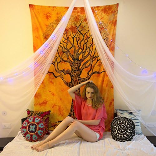 KraftDirect Tapestry Tree of Life SUPERIOR QUALITY - Organic Cotton Wall Hanging made with Vegan Dyes, Tree Life Tapestry, Tapestries Tree Of Life, Boho Tapestries