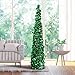 Aytai 5ft Collapsible Christmas Tree, Green Tinsel Coastal Christmas Tree Pop up Christmas Pencil Tree for Holiday Party Winter Xmas Decorations