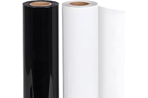 Heat Transfer Vinyl Bundle - Lya Vinyl 2 Rolls 12INCH x 15FT Black & White HTV Iron on Vinyl for Shirts - Compatible with Cam