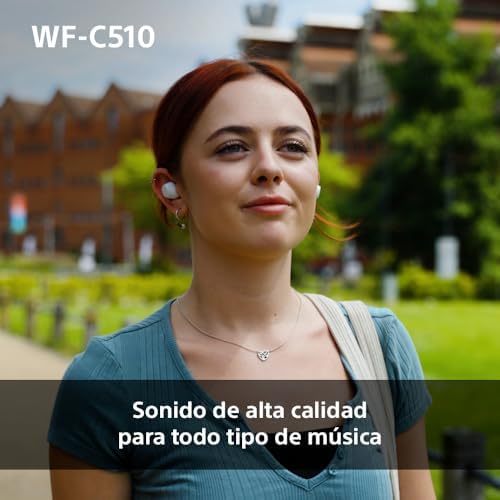 Fones de ouvido sem fio pequenos e leves sony wf-c510, com conexão multiponto, modo de som ambiente, resistência à água ipx4, spotify tap, carregamento rápido, 22 horas de bateria, ios e android - preto