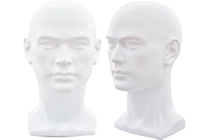 BLTYXT PVC Male Mannequin Head Professional Manikin Training Head for Display Headphone Game Console Hats Wigs Jewellery Glasses Facemask Caps Model Head (L30YaBai)