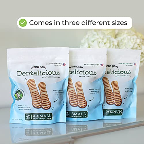 Alpha Paw High Protein Teeth Brushing Doggy Dental Chews Removes