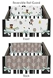 Sweet Jojo Designs 2-Piece Aqua and Gray Outdoor Adventure Teething Protector Cover Wrap Baby Crib Side Rail Guards