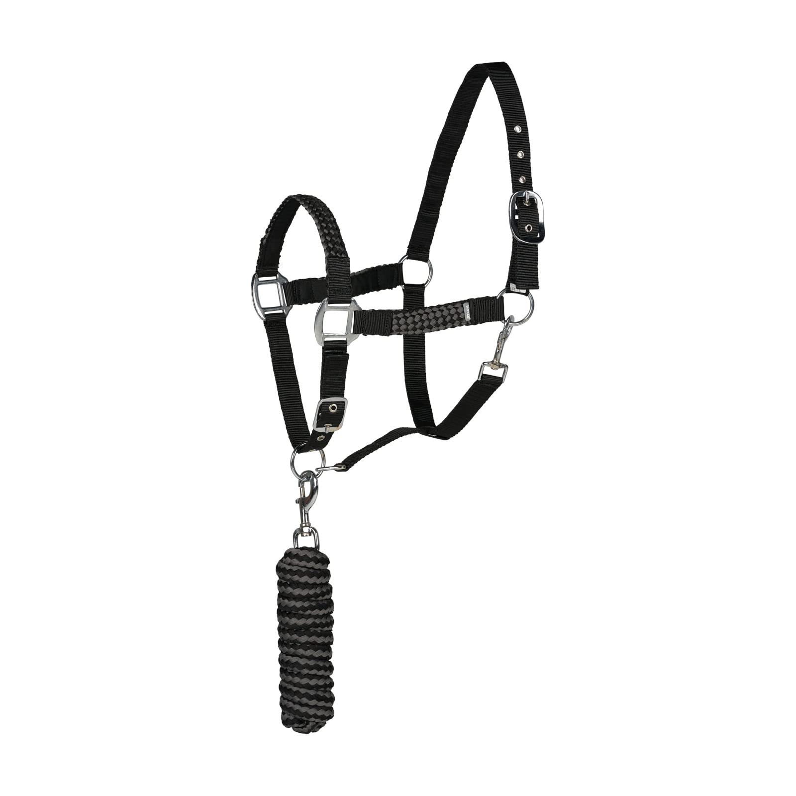 Horze Chicago Halter & Lead Set, Black, XF