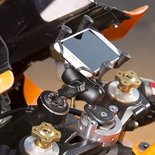 RAM MOUNTS X-Grip Phone Holder with Motorcycle Fork Stem Base RAM-B-176-A-UN7U with Short Arm for Stems 12mm to 38mm in Diameter