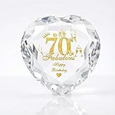 70th Birthday Gifts for Men Women,Creative Birthday Decorations,Unique Heart-shaped Crystal Gifts for Her Him to Express Wishes,Happy 70th Birthday Gift Ideas For Parents Husband Wife and Friends