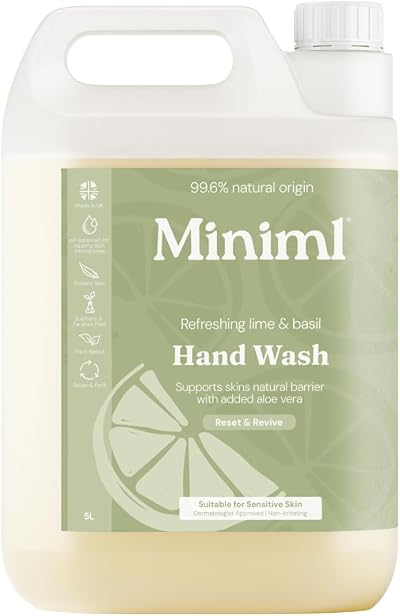 Miniml Hand Soap Wash Liquid 5L Refill Lime Basil Mandarin 100% Vegan