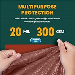 Large Waterproof Tarp - Heavy Duty 20 Mil Thick