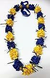 Hawaiian Ribbon Lei, Blue and Gold-Ilima 32 Inch