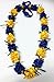 Hawaiian Ribbon Lei, Blue and Gold-Ilima 32 Inch