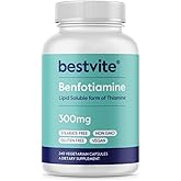 BESTVITE Benfotiamine 300mg (240 Vegetarian Capsules) No Stearates - No Silicon Dioxide - Vegan - Non GMO - Gluten Free