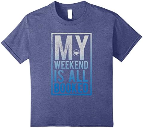 Kids My Weekend Is All Booked novelty gift funny T Shirt 12 Heather Blue