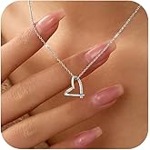 Cute Dainty CZ Heart Necklaces for Women 925 Sterling Silver 14K Gold Plated Cubic Zirconia Pendant Necklace Mother Daughter Best Friend Necklace Jewelry Birthday Valentines Jewelry Mothers Day Gifts