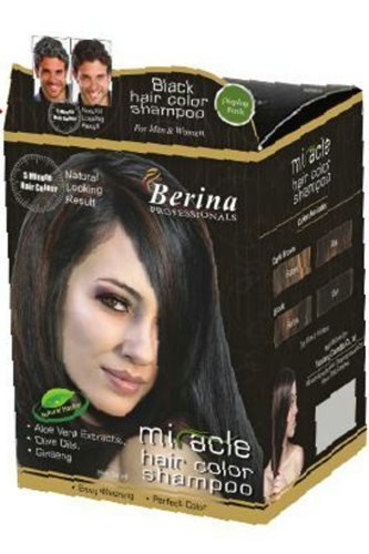 Buy Berina Miracle Black Hair Color Shampoo 30ml X 10 Pack Online