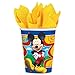 Mickey Mouse Party Supplies Pack for 16 Guests: Straws, Plates, Napkins, Cups, and Table Cover