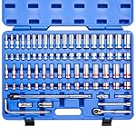 NEIKO-02472A-38-Drive-Ratchet-Socket-Set-76-Piece-Standard-Deep-SAE-14-to-1-Metric-6mm-to-24mm-7-Quick-Release-Ratchet-Extension-Bars-15-Breaker-Bar-L-Handle-Cr-V-Steel