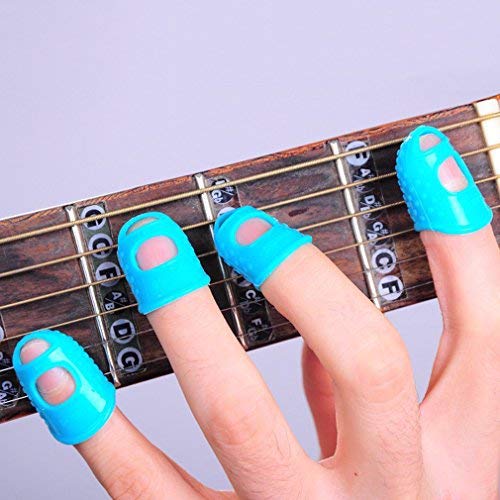 Yunzee 15 PCS Silicone Finger Sleeve Non Slip Anti Scalding Cover Flip Book Playing Piano Guitar Bass Finger Protector Sleeve,Green - Thumbnail 6