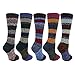 Zmart Women's Knit Cotton Vintage Colorful Stripe Boot Socks Casual Cozy Slouch Crew Socks 5 Value Pack