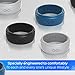 Rinfit Silicone Wedding Ring for Men 3 Rings Pack - Designed, Safe, Soft, Silicone Rubber Men's Band- Set of Black, Blue, Gray - Comes with a Gift Box. Sizes 7-14