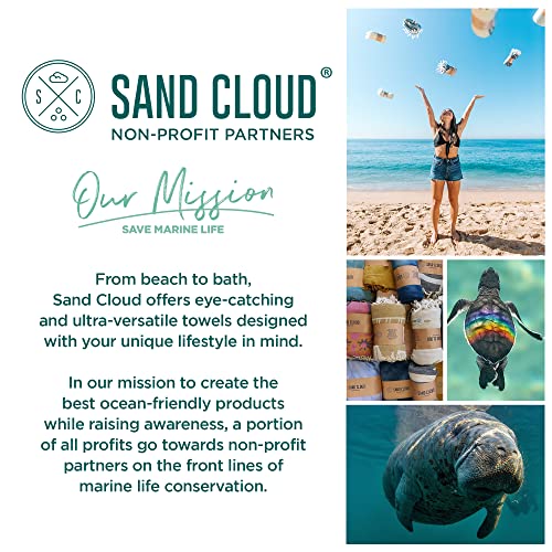 Sand Cloud Turkish Beach Towel - Sand Resistant - 100% Organic Turkish Cotton Yarn - Quick Dry Towel for Beach, Picnic, Blanket or Bath Towel - As Seen on Shark Tank - Marine Life (Whale Shark)