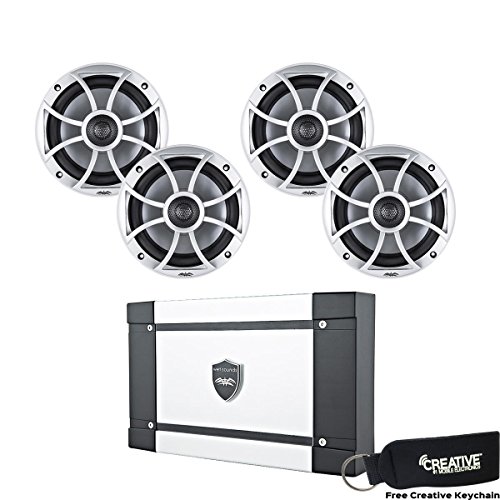 Wet Sounds Marine Speaker Package: HT-2 300 Watts x 2 Amplifier, Two pairs of XS-65i-S 6.5" 60 Watt RMS Speakers