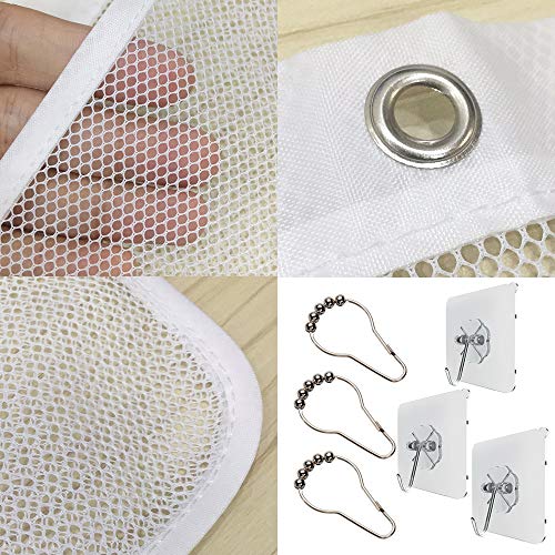 Mesh Shower Caddy Bath Organizer Shower Curtains Rod Hanging Caddies 6