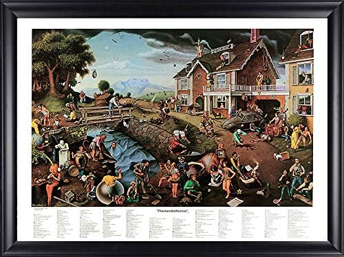 AllPosters US Proverbidioms by T. E. Breitenbach Framed Fun Fantasy Brain Teaser, Finished Size: 32x26