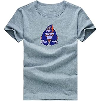 Casual Comfort Cartoon Gorilla Fashion Print Round Neck T Shirt