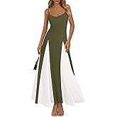 PRETTYGARDEN Spaghetti Strap Backless Spring Dresses for Women 2026 Flowy Maxi Dresses Sleeveless Wedding Guest Dress