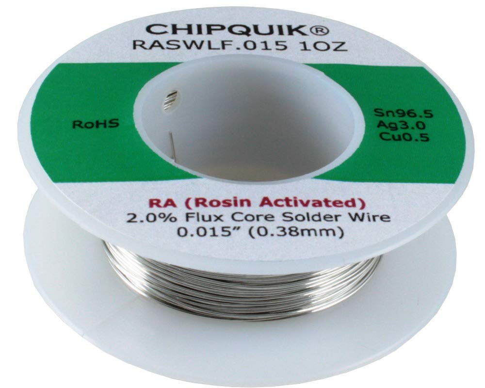 LF Solder Wire 96.5/3/0.5 Tin/Silver/Copper Rosin Activated .015 1oz