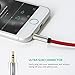 UGREEN 3.5mm Audio Cable, Stereo Aux Jack to Jack Cable 90 Degree Right Angle Auxiliary Cord Compatible for Beats, iPhone, iPod, iPad, Tablets, Speakers, 24K Gold Plated Male to Male Red (1.5FT)
