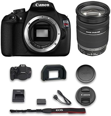 Canon T5 DSLR Camera + Canon EF-S 18-200mm f/3.5-5.6 IS Lens + All Original Accessories Included - International Version
