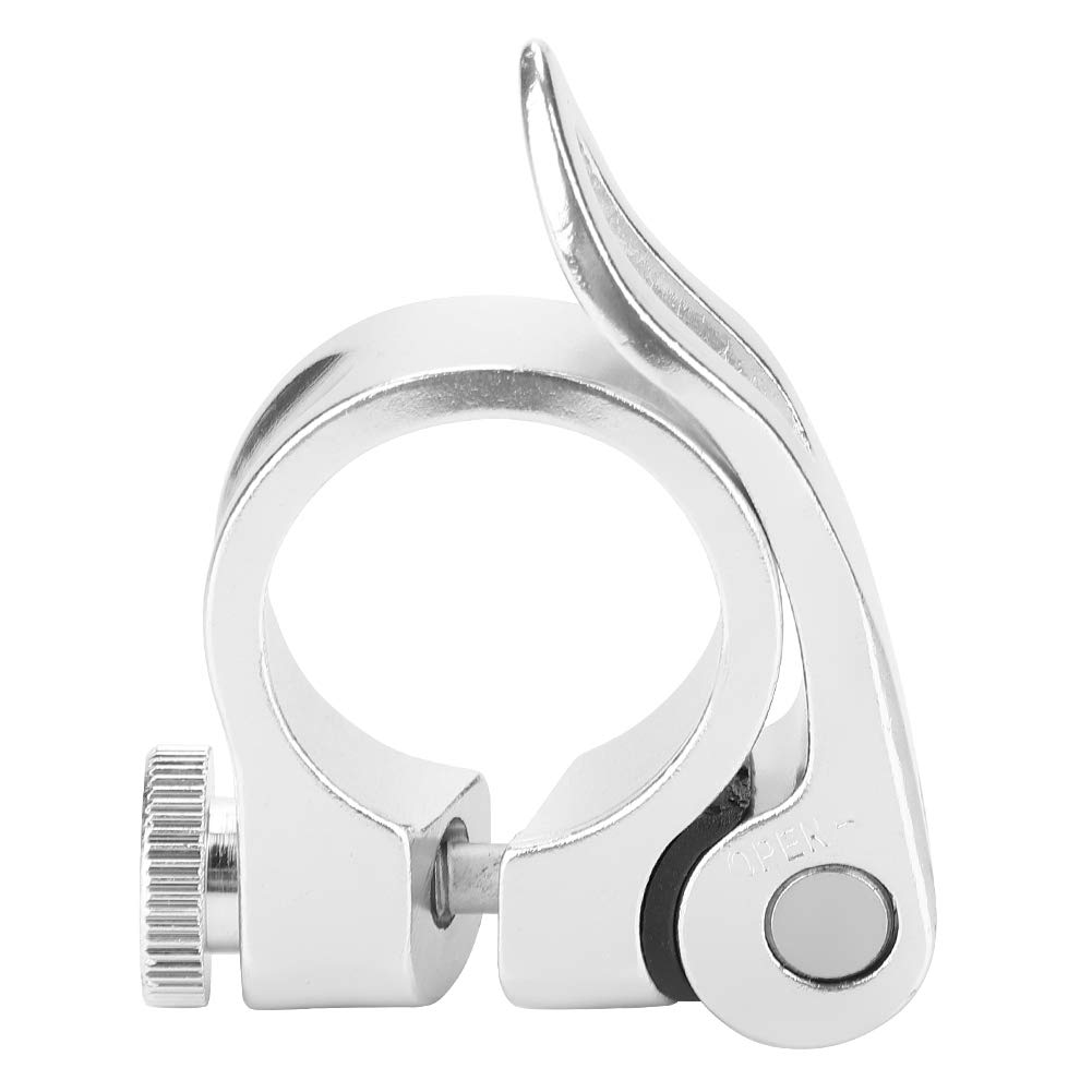 Bike Seat Clamp Quick Release, Aluminum Alloy Material, 28.6mm Seat Post Clamp for 28.6mm Seat Post(Silver) Bicycles and Spare Parts 1.5 inch Bike seat clamp
