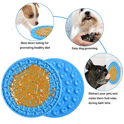 Syeenify Lick Mat for Dogs, Dog Lick Pad Slow Feeder Peanut Butter Lick Pad with Suction,Dog