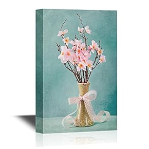 Flowers and Vase Spring Cherry Blossoms in a Porcelain Vase