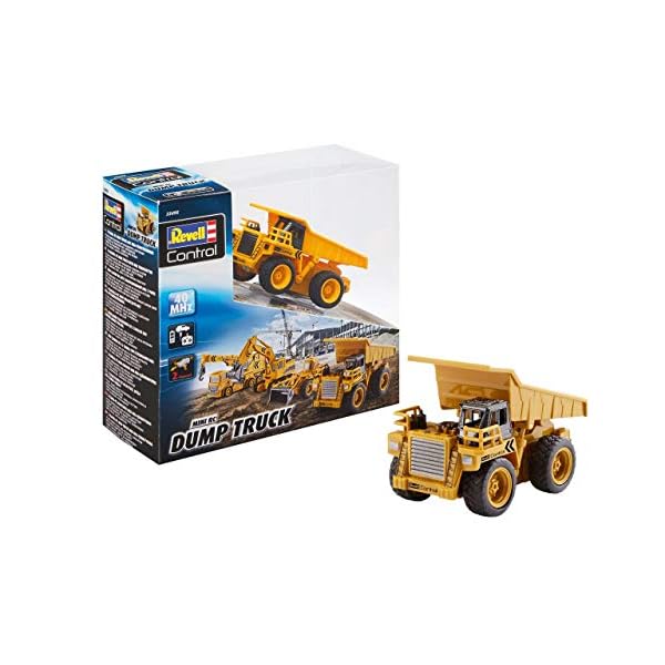 Revell Control 23495 RC Baufahrzeug Kipplaster, 40MHz, Akku ferngesteuertes Auto, gelb-orange, 10 cm